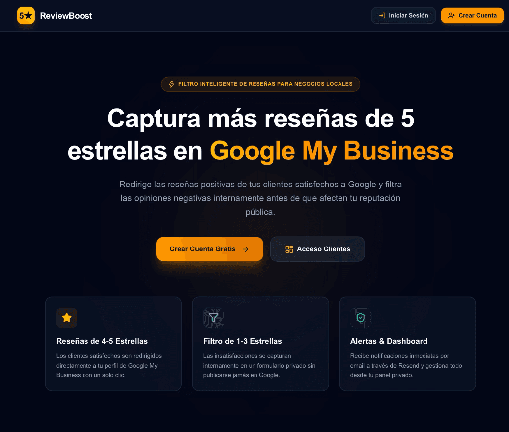 Captura de pantalla de 5Estrellas / ReviewBoost